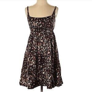 Susana‎ Monaco brown cream silk sundress size 2